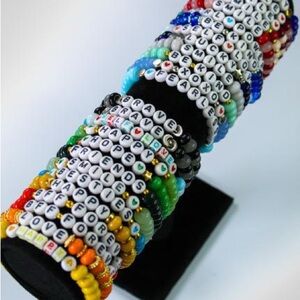 Colorful Beaded Bracelets with Words
